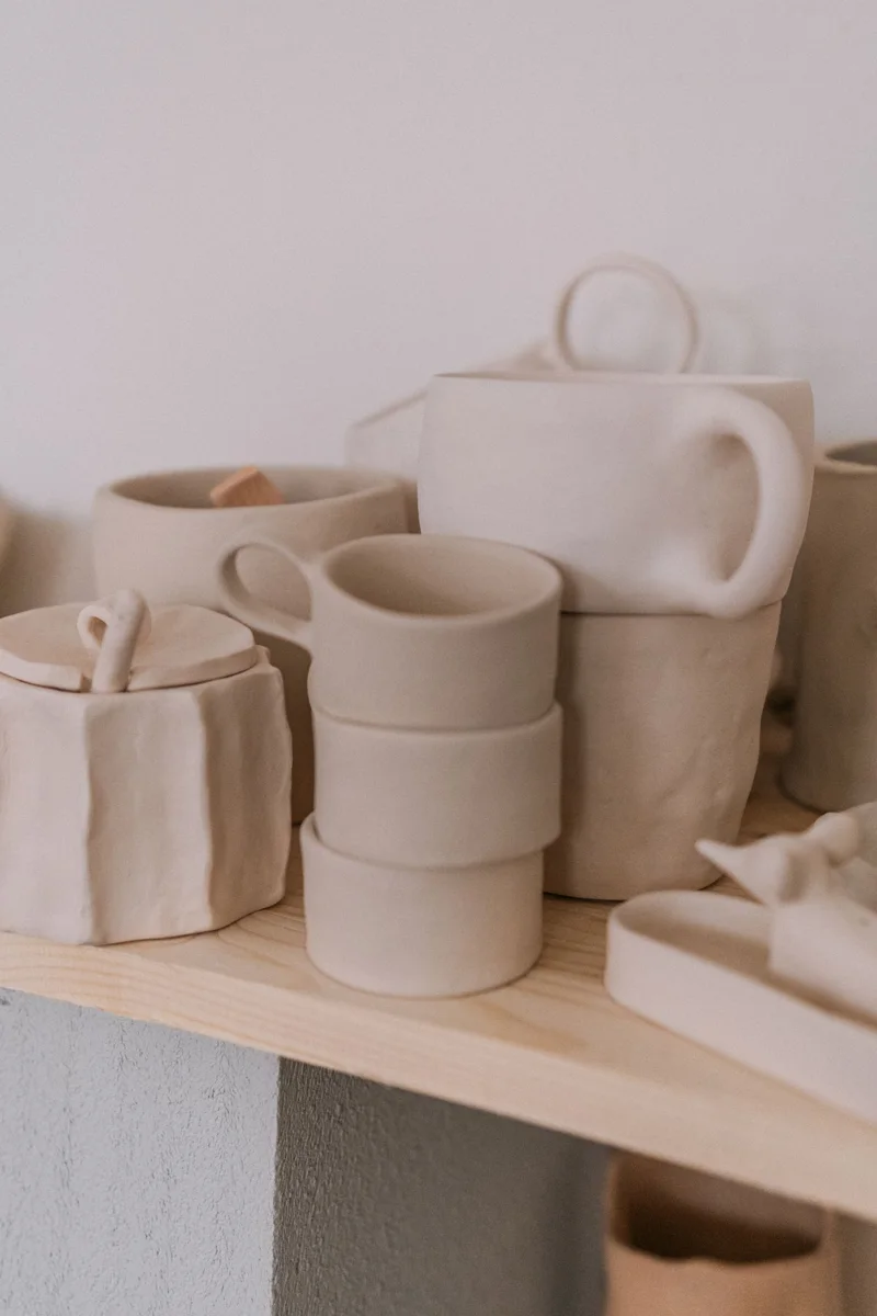 A collection of ceramic pottery